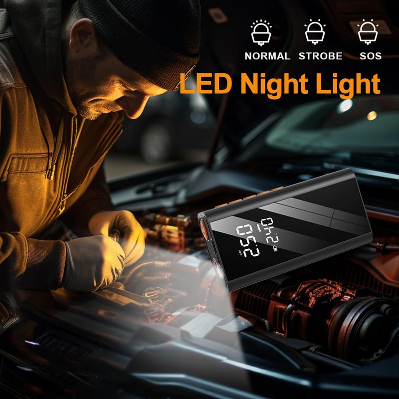 Car Jump Starter & Portable Air Compressor with Wireless Tire Pump