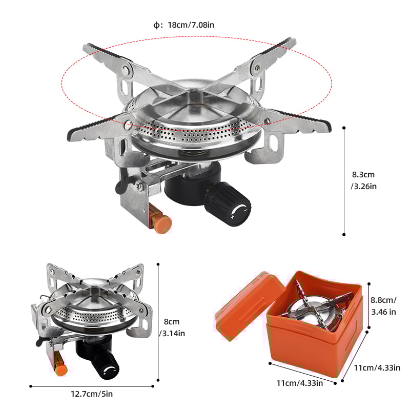 Pandatour Foldable Windproof Camping Stove Portable Gas Stove for Outdoor Cooking