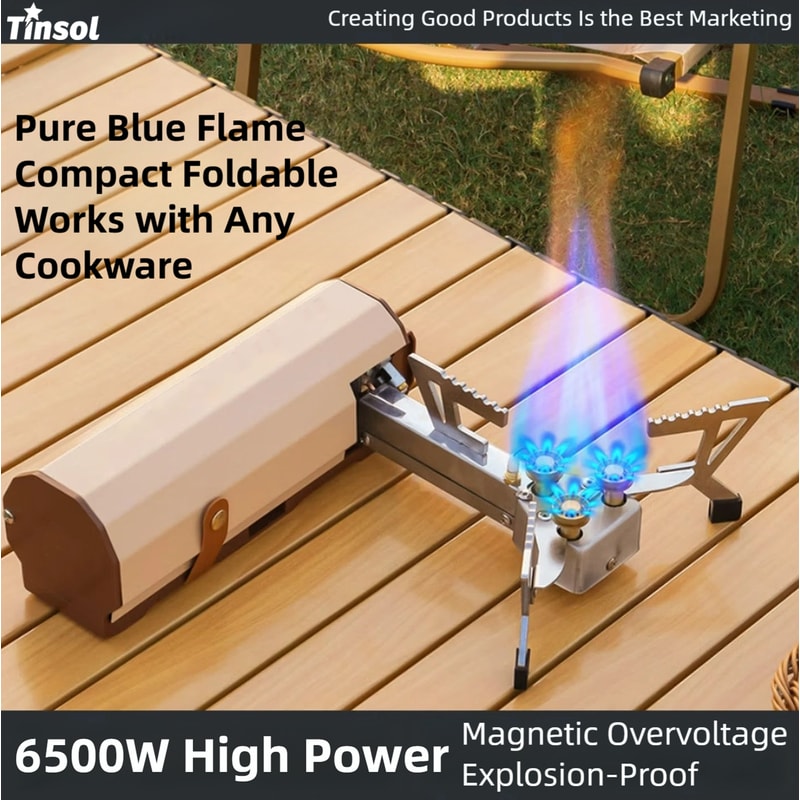 Portable Triple Burner Folding Camping Stove With Gas Cartridge 1