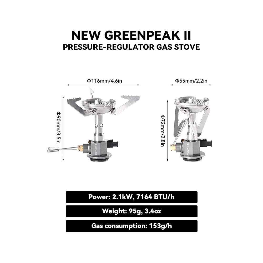 Fire Maple Greenpeak II Portable Camping Stove with Pressure Regulator