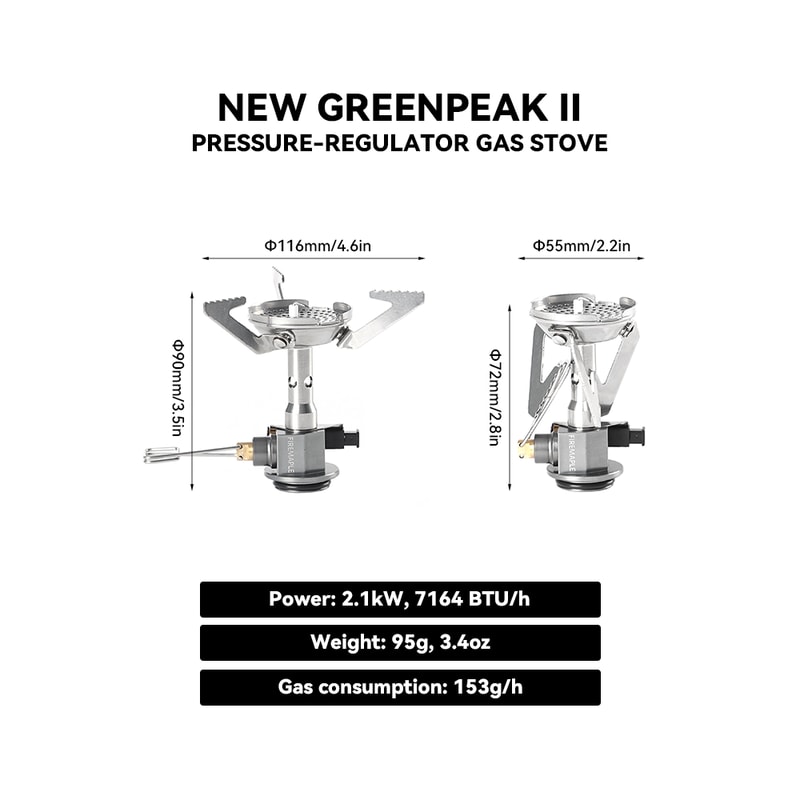 Fire Maple Greenpeak II Portable Camping Stove with Pressure Regulator