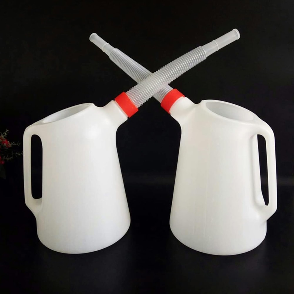 Precision Oil Measuring Jug to Automotive Oil Container with Long Spout