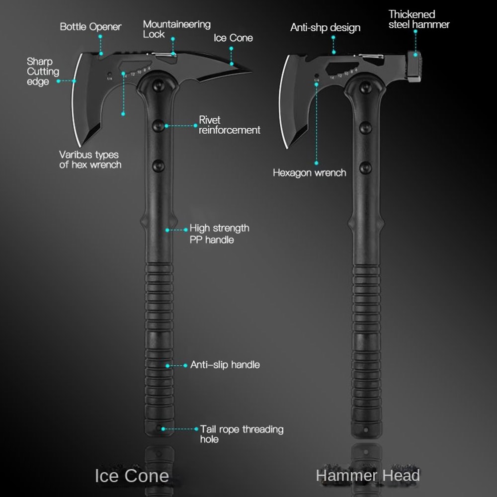Devil's Tactical Survival Axe Multi Function Camping & Fire Tool