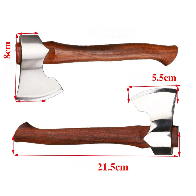 TRSKT Tactical Outdoor Axe Premium Camping Axe with Leather Sheath