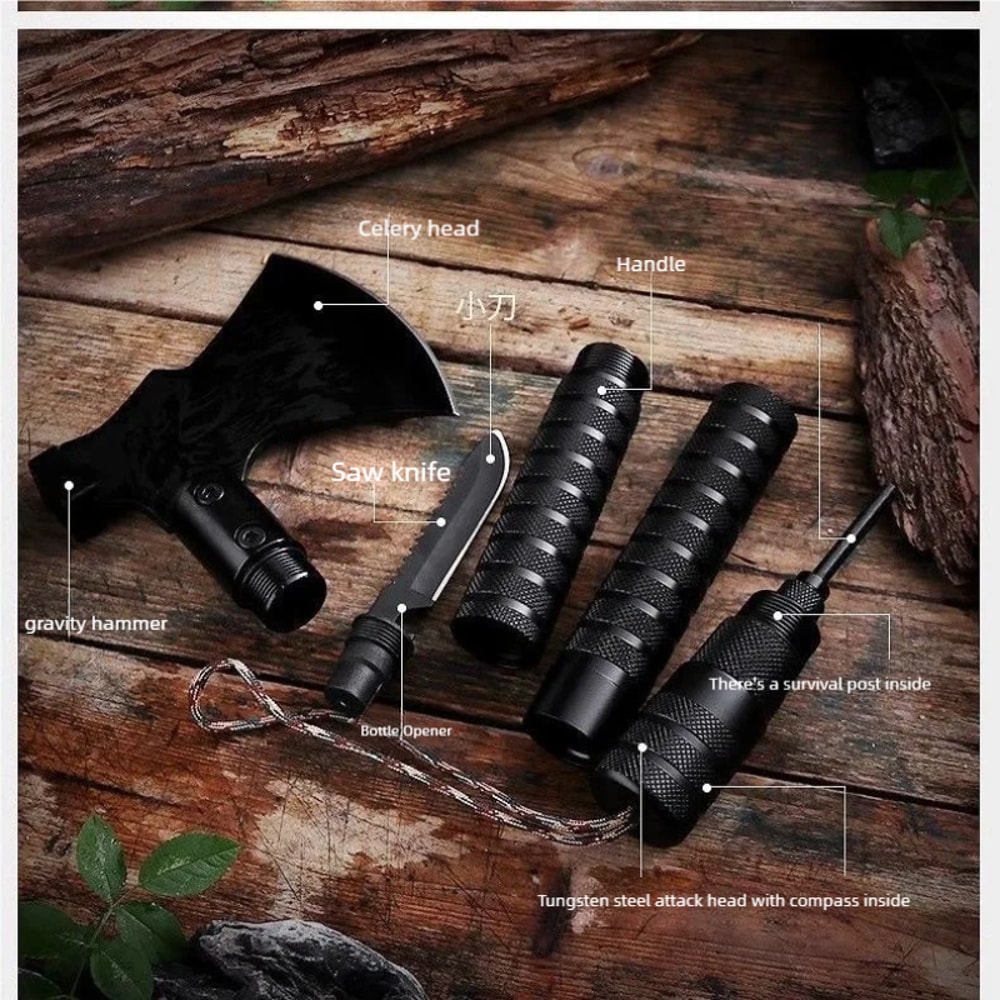 Foldable Aluminum Survival Axe with Compass Outdoor & Camping Tool