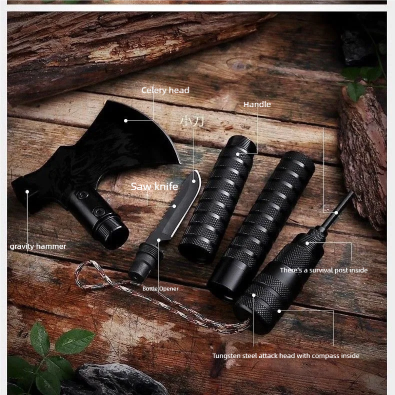 Foldable Aluminum Survival Axe with Compass Outdoor & Camping Tool