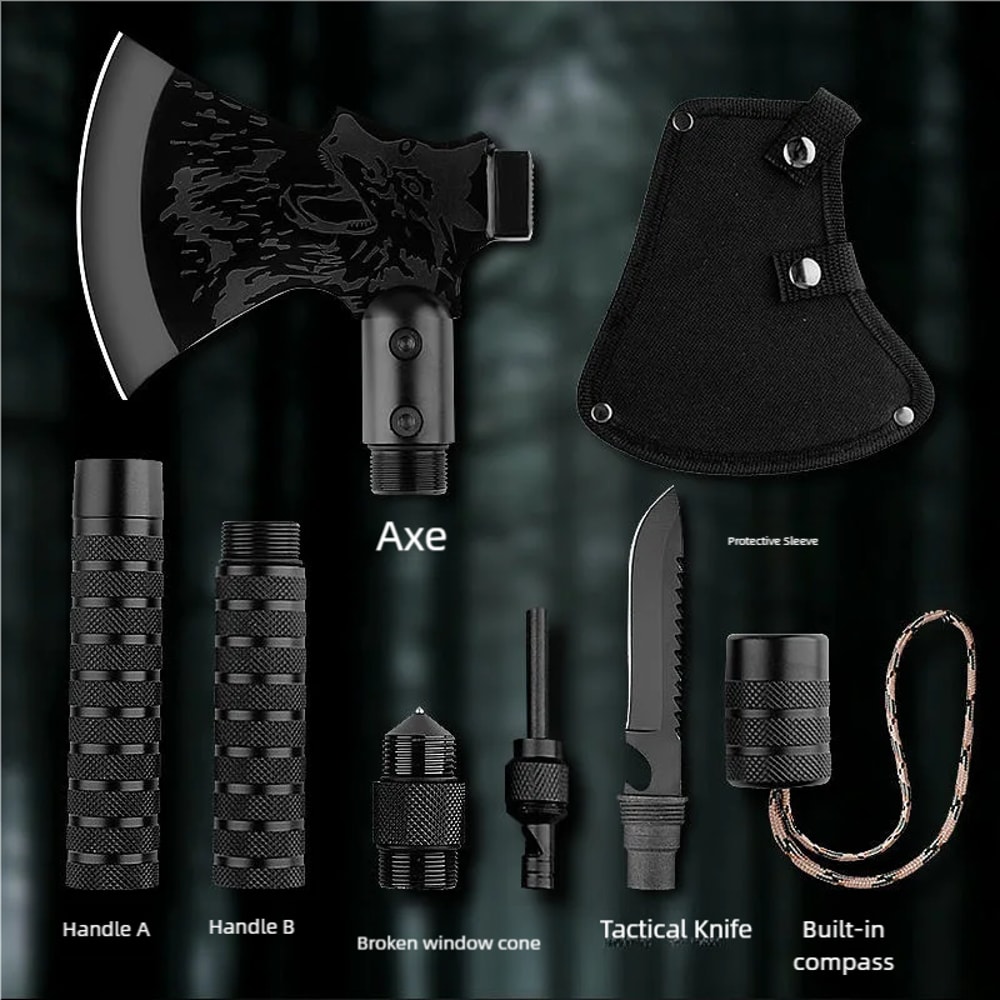 Foldable Aluminum Survival Axe with Compass Outdoor & Camping Tool