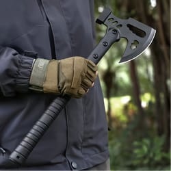 heavy duty stainless steel survival axe & camping hatchet multi tool