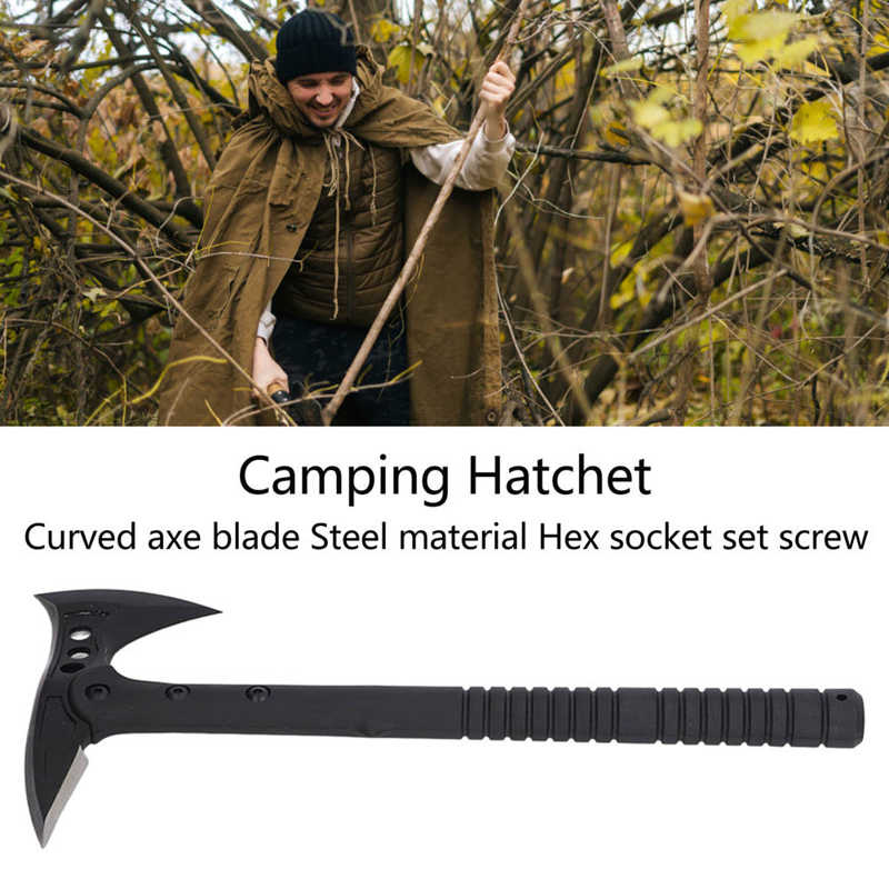 Multifunctional Camping Axe Hatchet with Curved Steel Blade