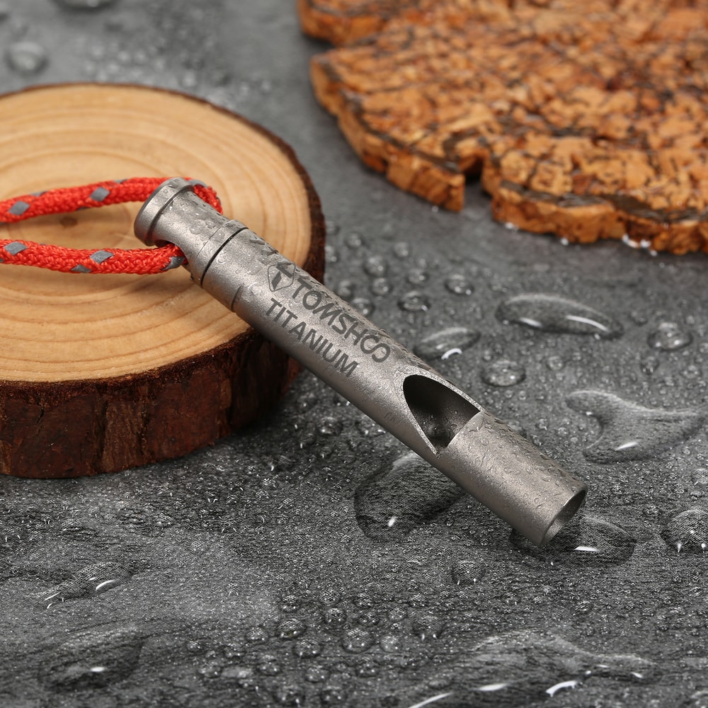 Titanium Survival Whistle With Cord Emergency Outdoor Gear 4