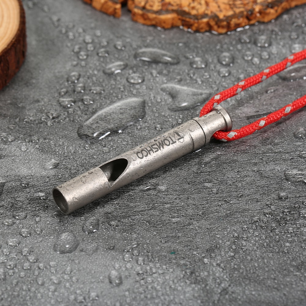 Titanium Survival Whistle With Cord Emergency Outdoor Gear 5