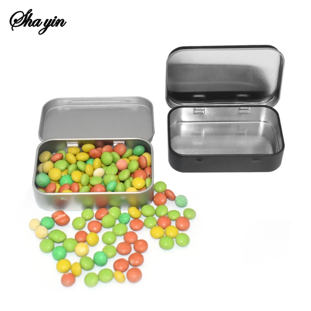 Portable Metal Mini Tin Box Candy, Pill & Small Storage Organizer