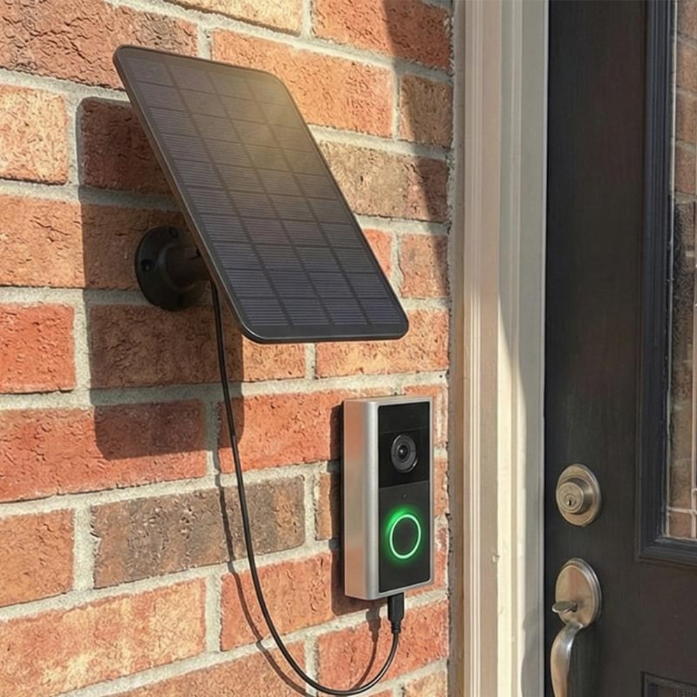 Solar Panel for Security Camera & Doorbell with Cable Waterproof Outdoor Power Supply