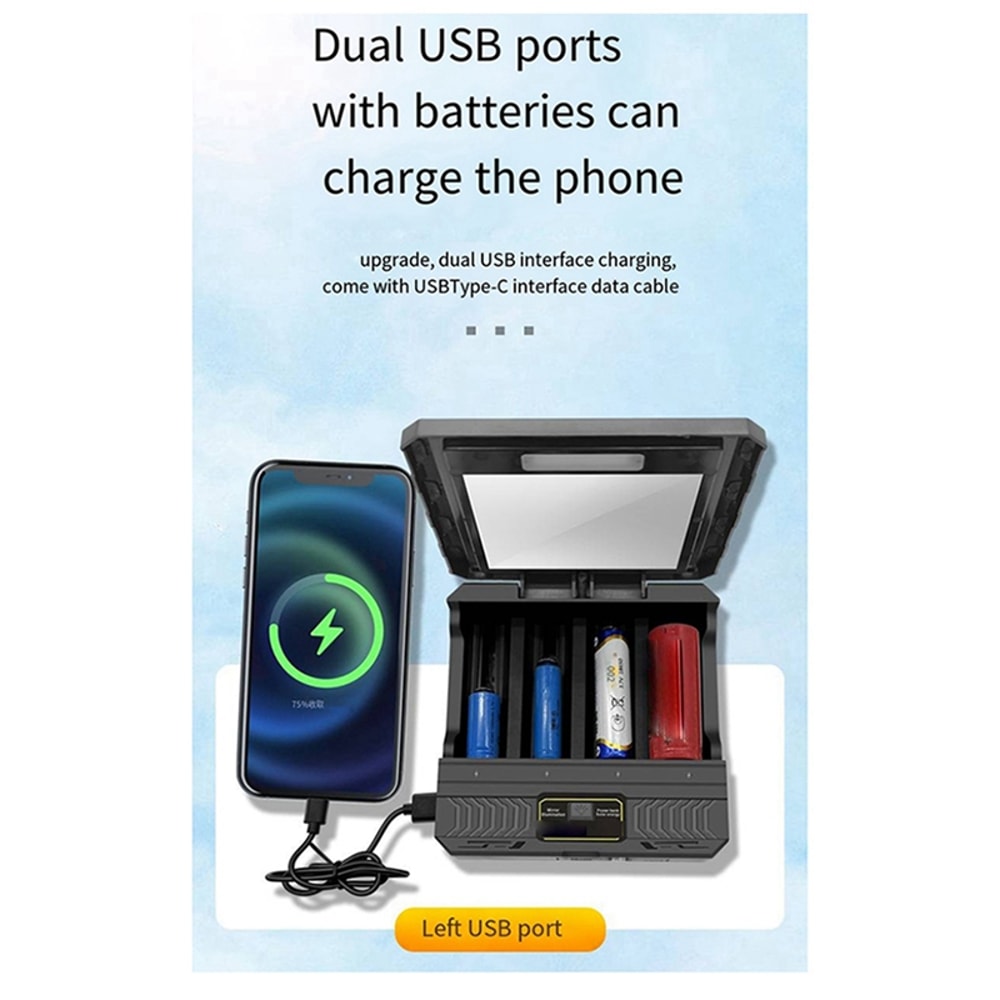 Outdoor Slot Solar Battery Charger with USB C Portable Power Bank Outdoor Charger