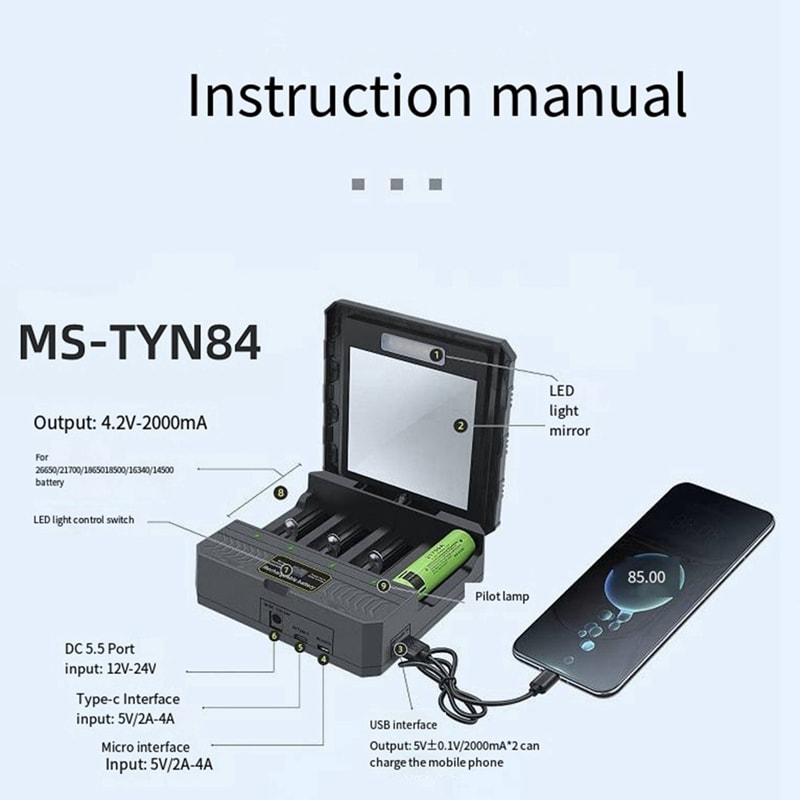 Outdoor Slot Solar Battery Charger with USB C Portable Power Bank Outdoor Charger