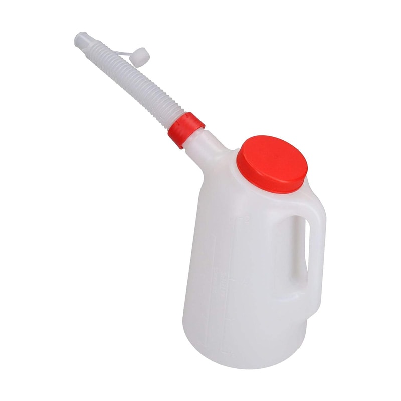 Premium ABS Oil Measuring Jug with Scale and Cap for Engine & Fuel Oil
