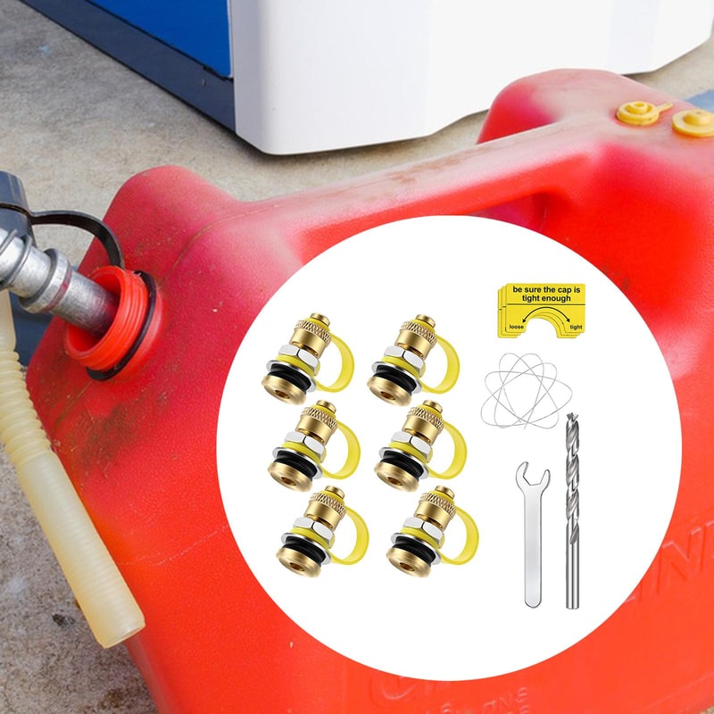 Universal Gas Can Vent Caps Kit for Faster Fuel Flow 6 Pack Fuel Can Vent Valve Set