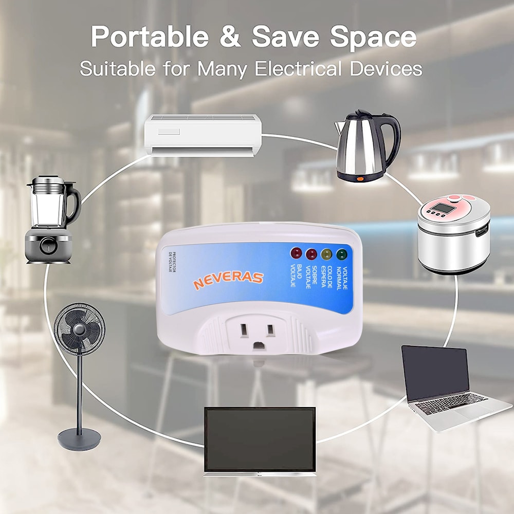 Smart Voltage Protector Plug for Home Appliances Surge Protector Outlet for TV PC Refrigerator