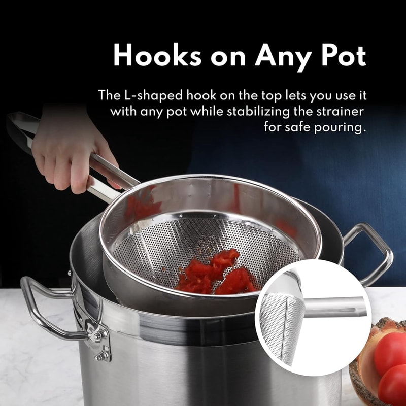 Premium Stainless Steel Bouillon Strainer Fine Mesh China Cap for Smooth Sauces and Broths