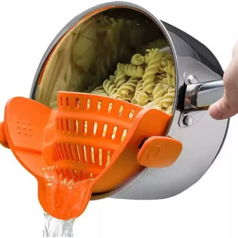 Clip On Strainer Silicone Pasta Strainer Foldable Pot Clip Kitchen Tool