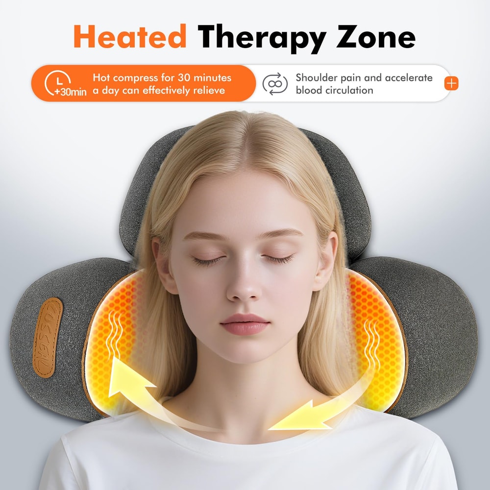 Heated Neck Massager Pillow With Traction Posture Support 3