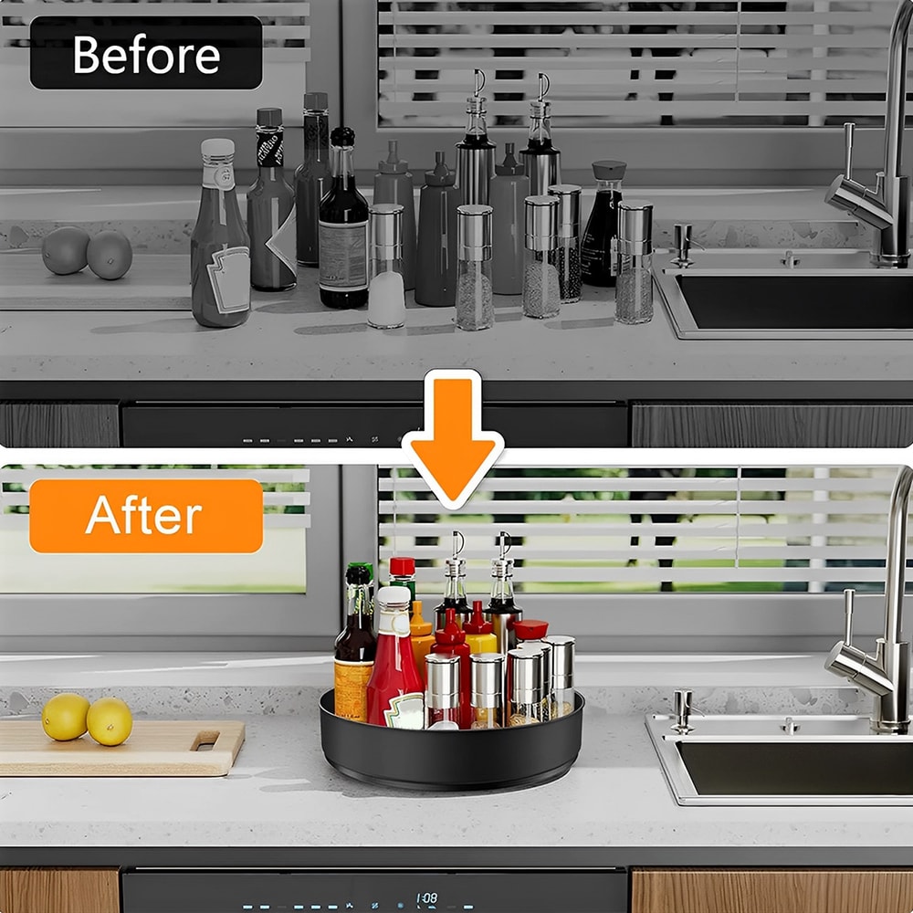 Stainless Steel Rotating Spice Rack Lazy Susan Organizer For Kitchen Storage 1