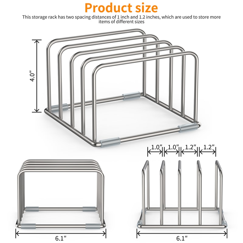 Stainless Steel Cutting Board Holder Rack for Space-Saving Kitchen Organization