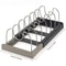 Expandable Stainless Steel Pot Organizer Rack for Cabinet Cookware Storage & Cutting Board Holder
