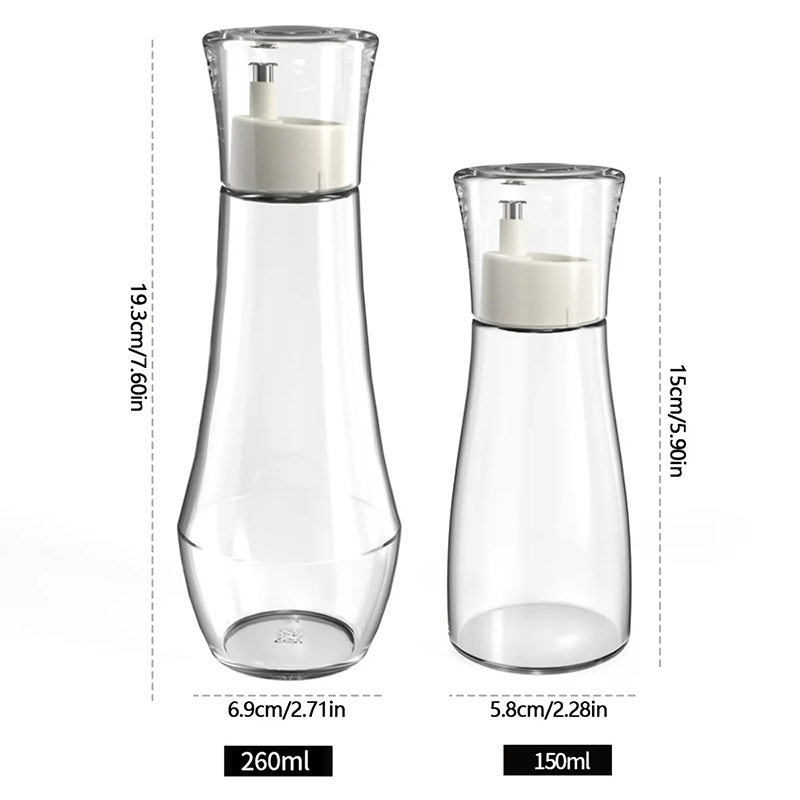 Clear Glass Mouthwash Dispenser Bottle With Lid For Bathroom Countertop Refillable Use 5