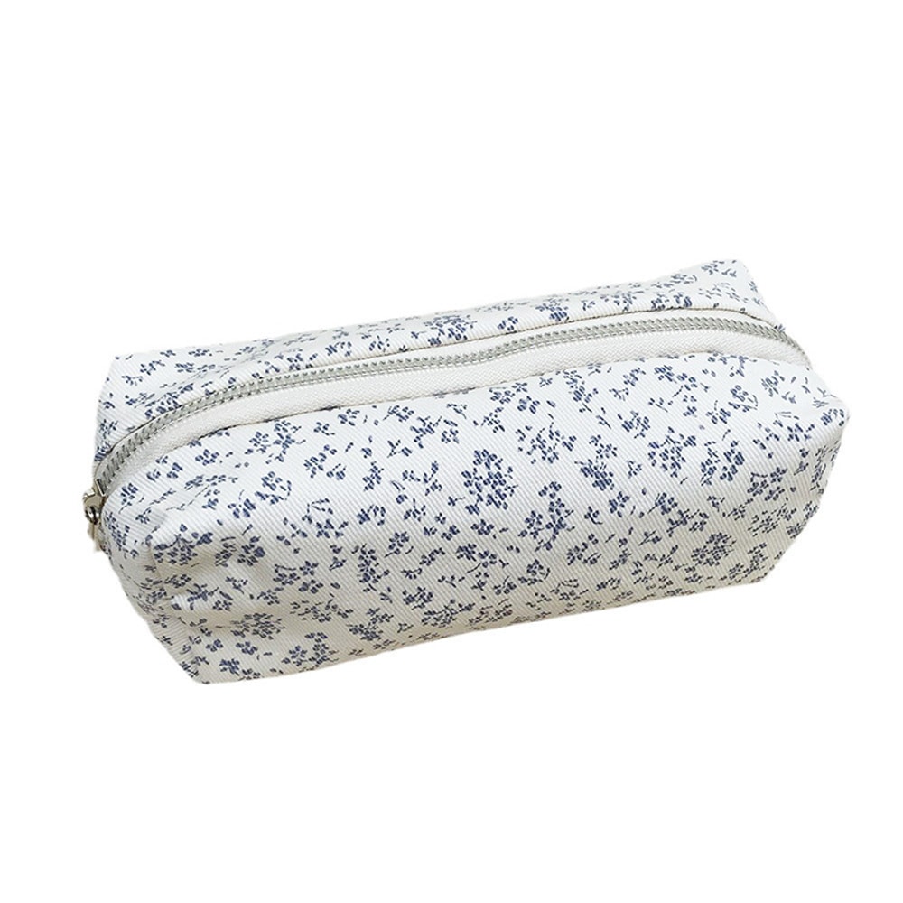 Large Capacity Floral Cartoon Pencil Case Organizer for Students and Girls