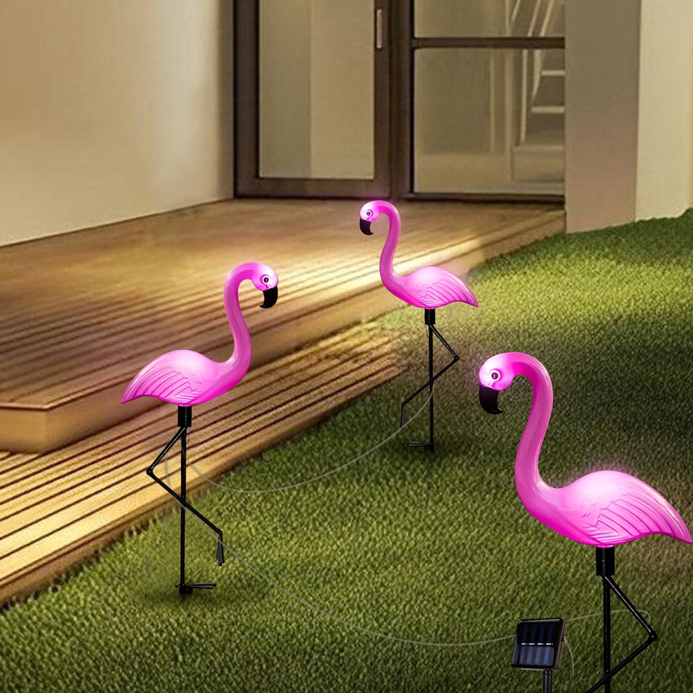 Solar Flamingo Garden Lights Waterproof Outdoor Decorative Yard Lights Set 4