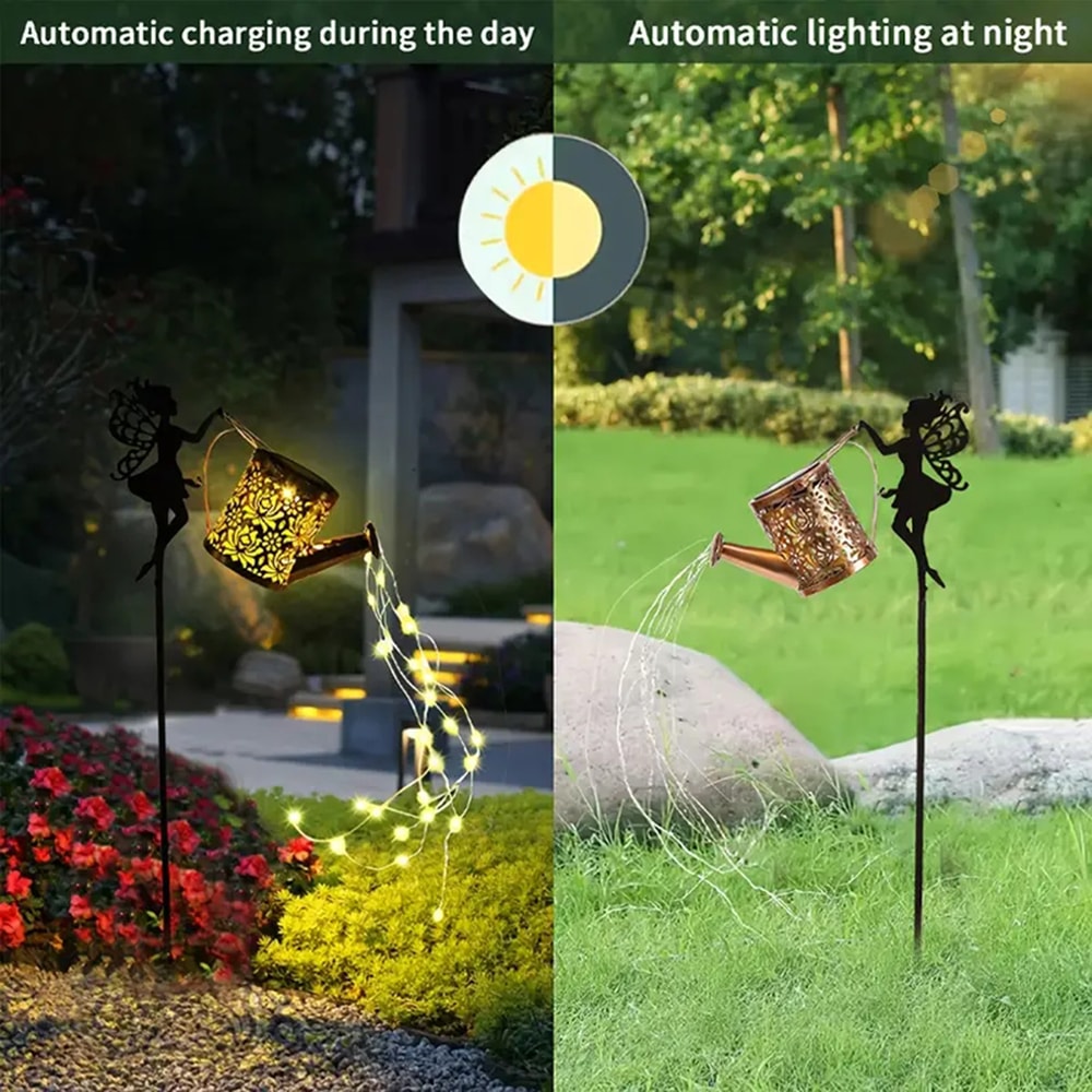 Solar Watering Can Lights Outdoor Garden Fairy Lights Decor