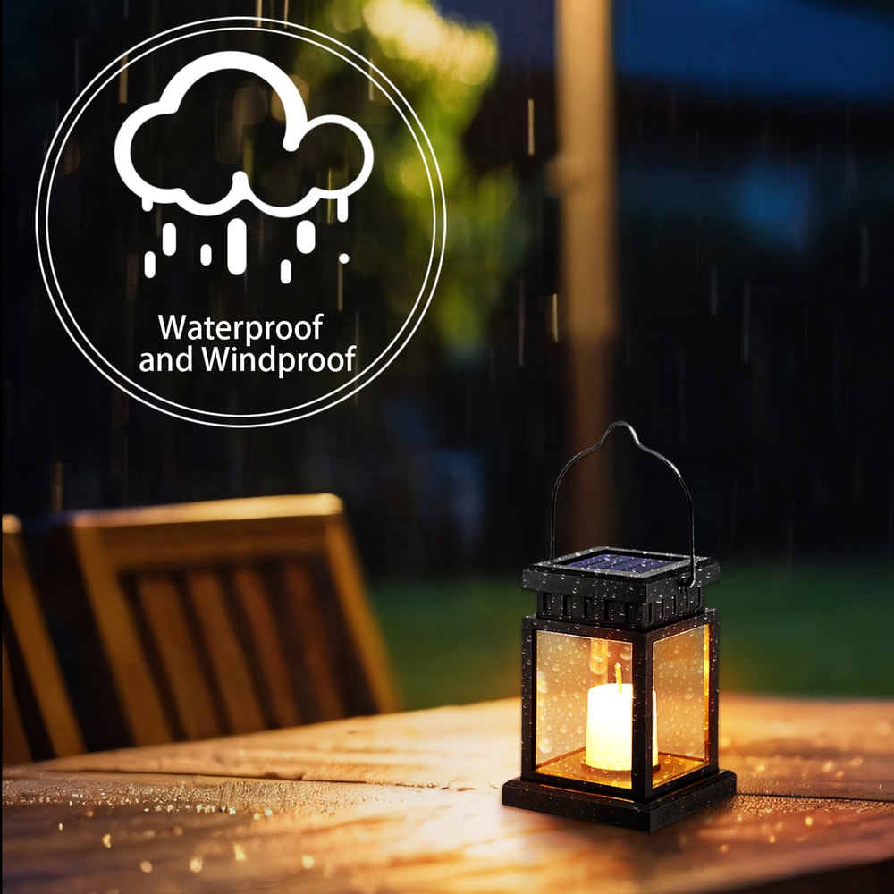 Solar Candle Garden Lantern Light Warm Glow Outdoor Decor