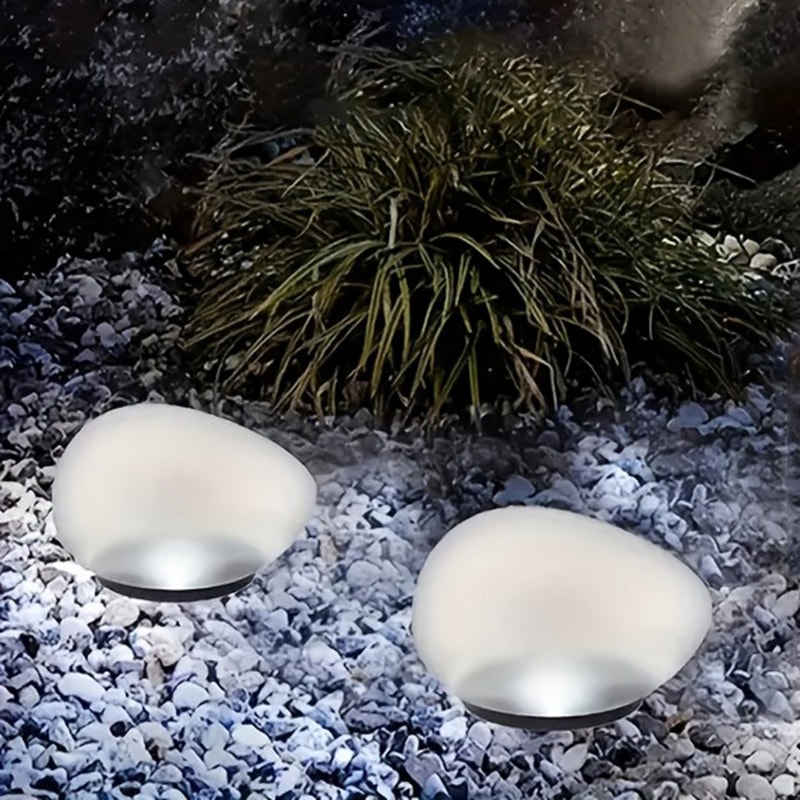 Solar Pebble Garden Lights for Outdoor Pathway Lighting Warm White Solar Landscape Lights