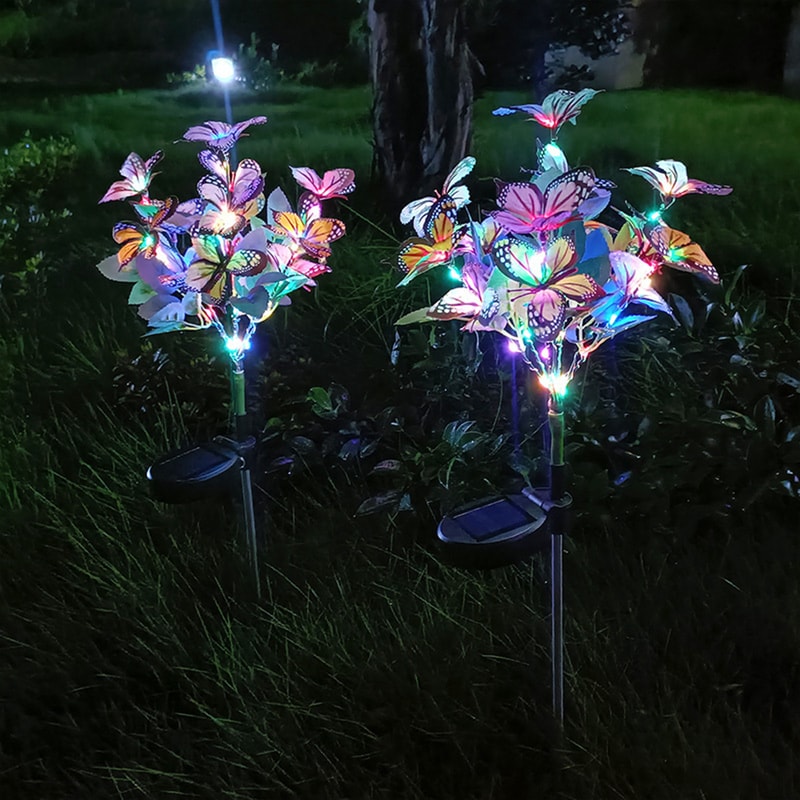 Solar Butterfly Garden Light Outdoor Pathway Decorative Lawn Lamp