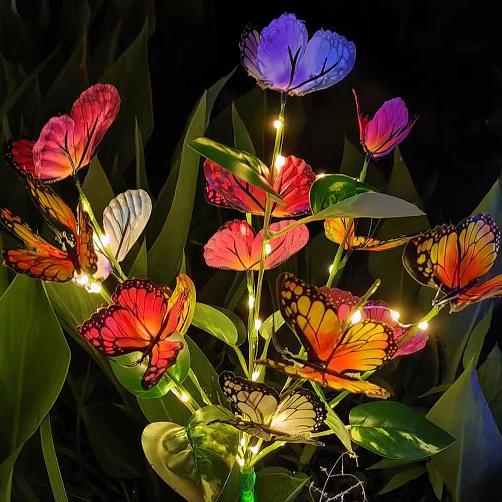 Solar Butterfly Garden Light Outdoor Pathway Decorative Lawn Lamp