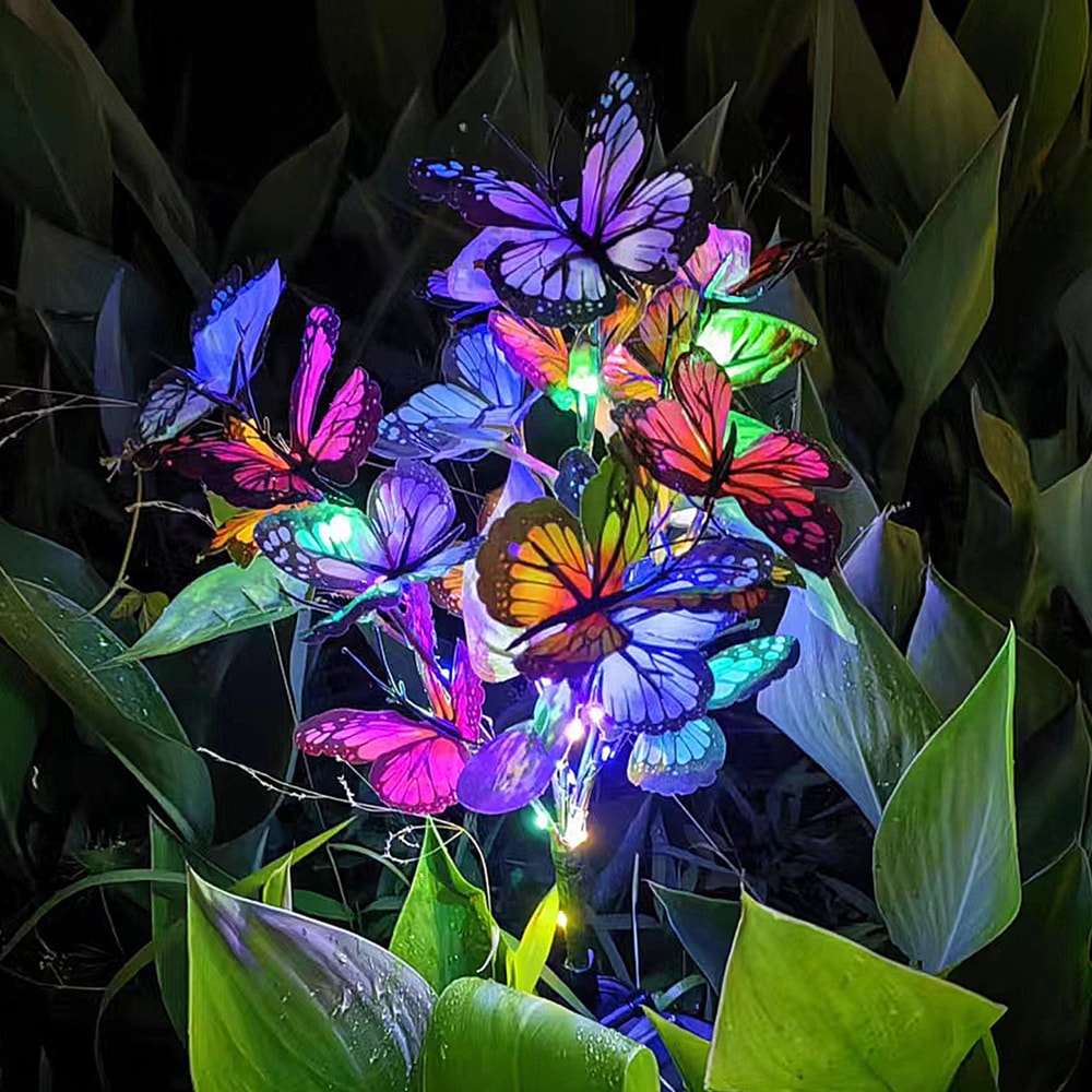 Solar Butterfly Garden Light Outdoor Pathway Decorative Lawn Lamp