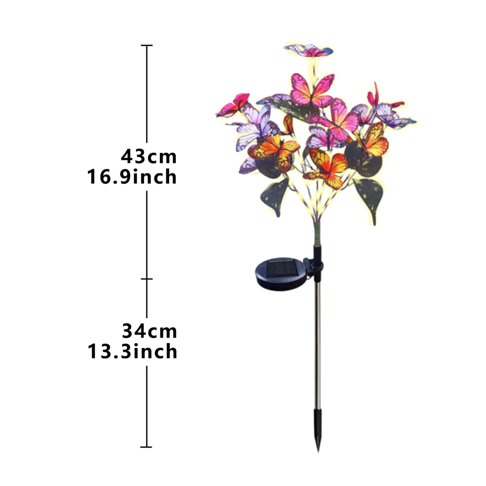Solar Butterfly Garden Light Outdoor Pathway Decorative Lawn Lamp