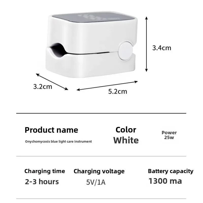 USB LED Nail Fungus Treatment Device Portable Infrared Blue Light Therapy for Toenail Care