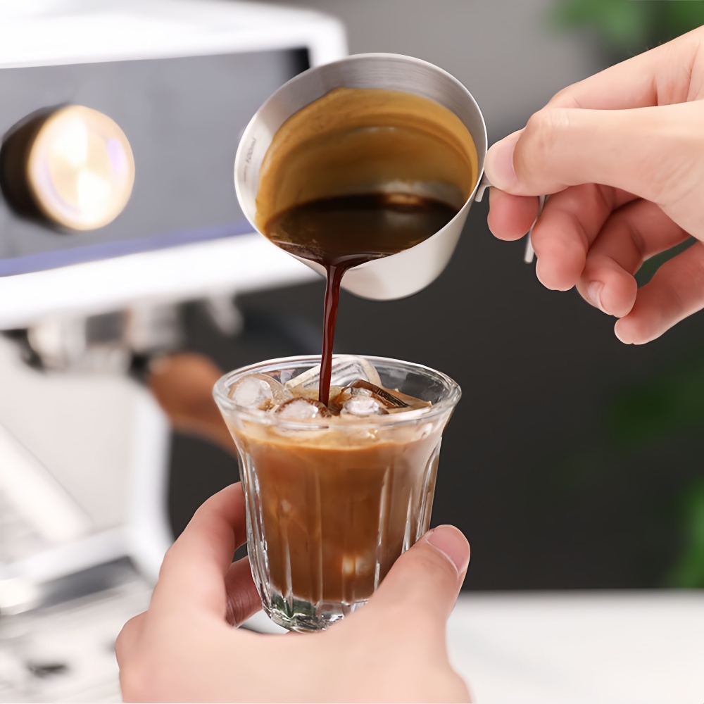 Stainless Steel Espresso Shot Glass with Scale Precision Coffee Measuring Cup