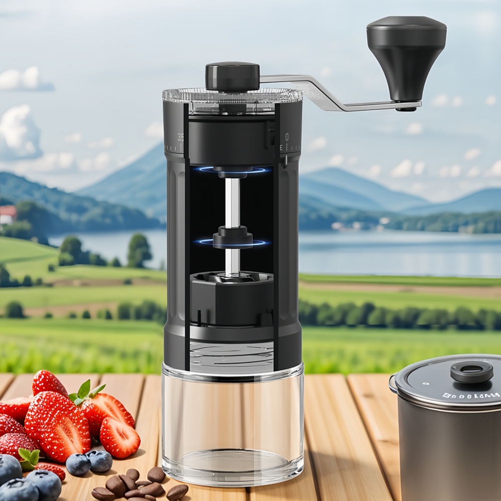 Precision Manual Coffee Grinder with Adjustable Settings & Ceramic Burr Core