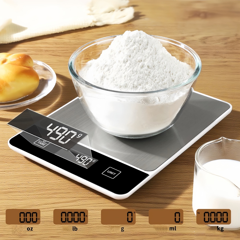 Digital Kitchen Scale Precision Food Scale with LED Display and Waterproof Surface