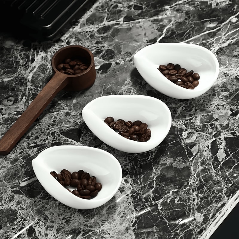 Ceramic Coffee Bean Dosing Tray Elegant Coffee Dosing Dish for Precise Brewing