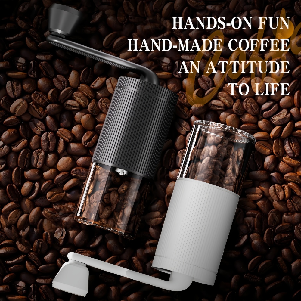 Portable Manual Coffee Grinder with Ceramic Burr Adjustable Settings for Fresh Precision Grinding
