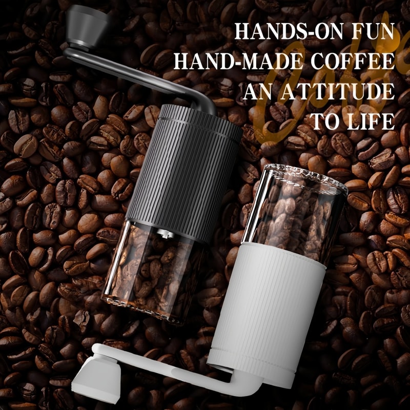 Portable Manual Coffee Grinder with Ceramic Burr Adjustable Settings for Fresh Precision Grinding
