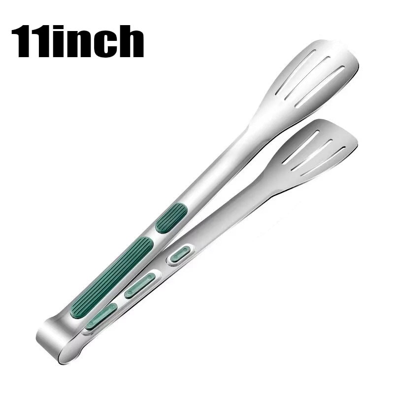 Premium Stainless Steel Kitchen Tongs Non Slip BBQ Grill Food Tongs For Cooking Serving Salad 8