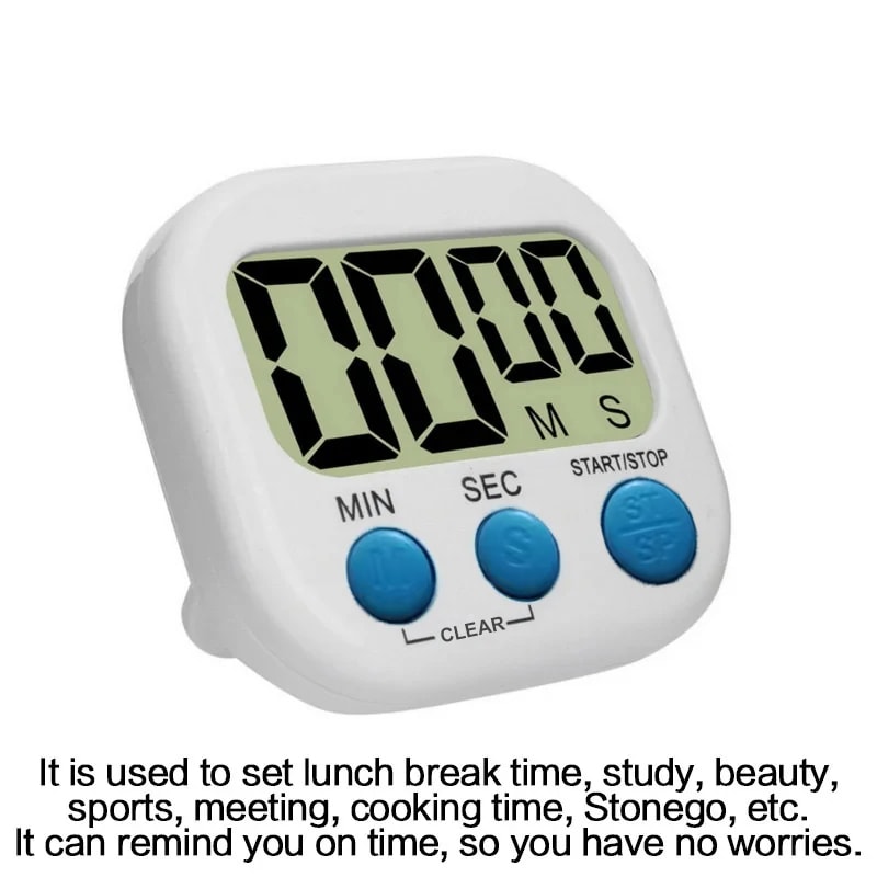 Magnetic Digital Kitchen Timer with Loud Alarm & LCD Display for Precise Cooking