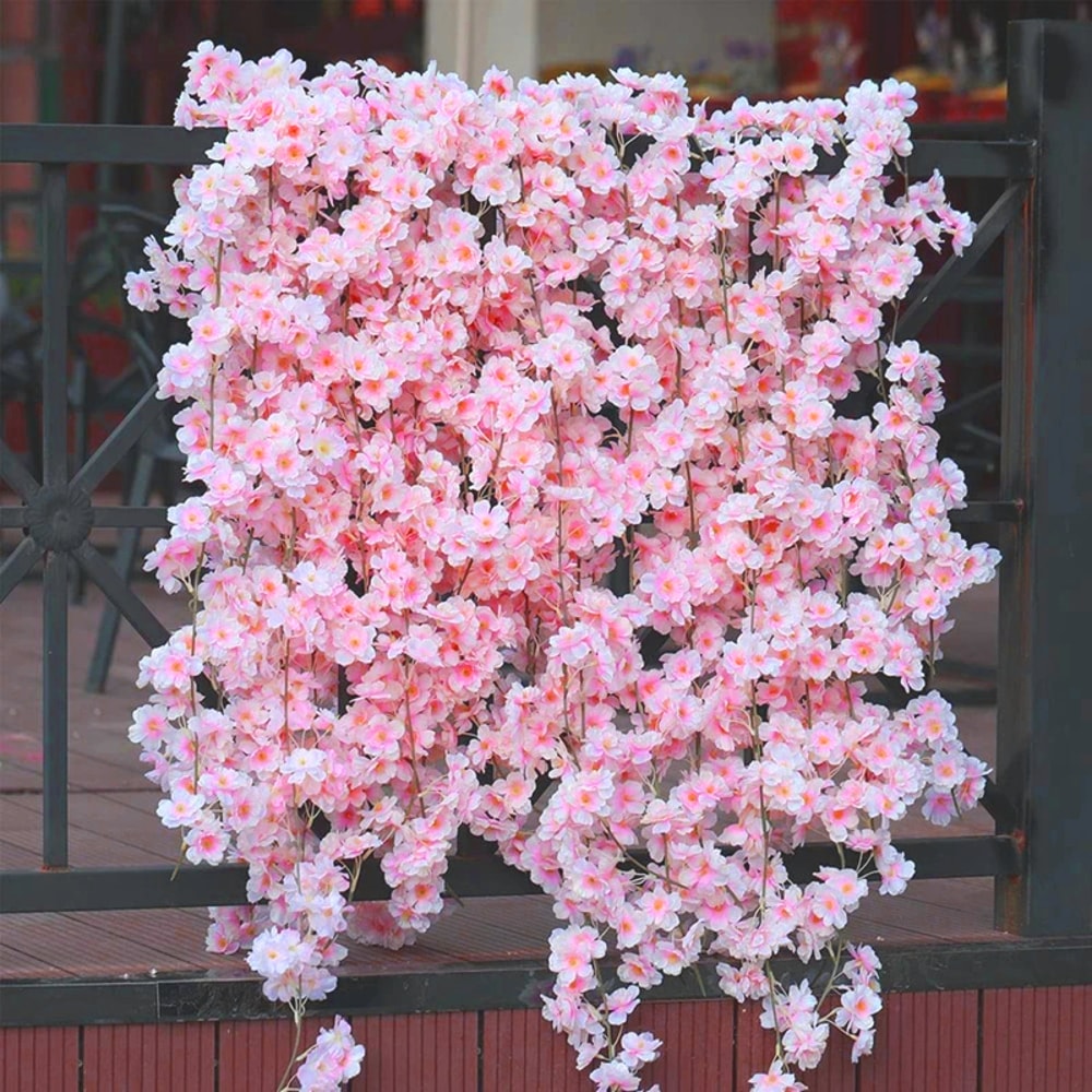 Artificial Sakura Vine Cherry Blossom Garland for Wedding Arch and Event Backdrop Decor