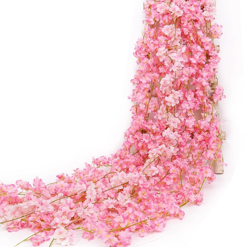 Artificial Sakura Vine Cherry Blossom Garland for Wedding Arch and Event Backdrop Decor