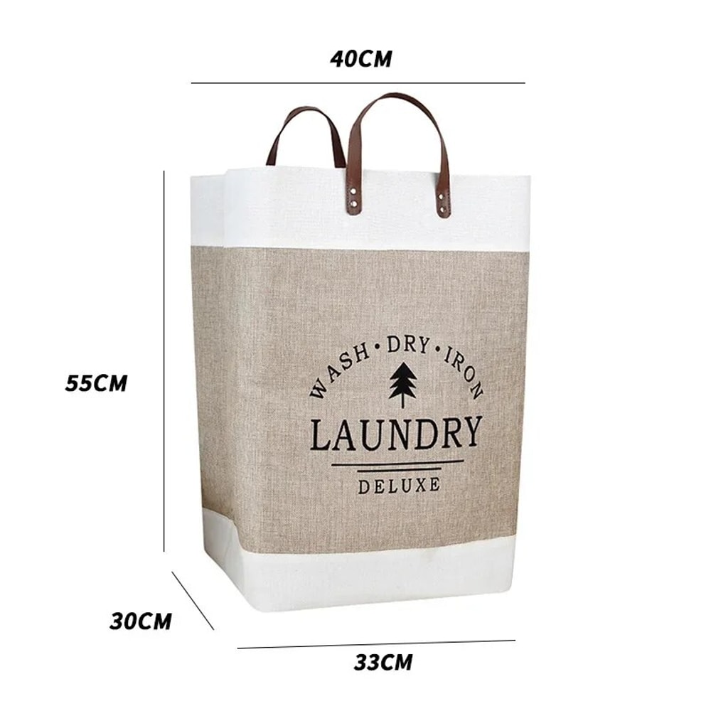 Large Capacity Folding Laundry Basket Durable Fabric Laundry Hamper with Handles